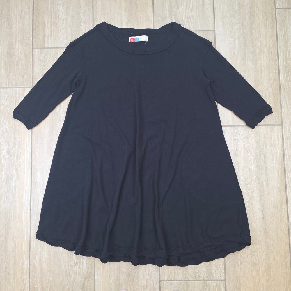 FP Beach Free People Roca Dress Black Small S Slouchy Tunic Beach Cover Up